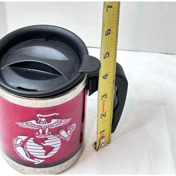 Marine Corps Emblem Eagle Globe Anchor Coffee Cup Lid Handle Military Gift Fathe - Picture 3 of 4
